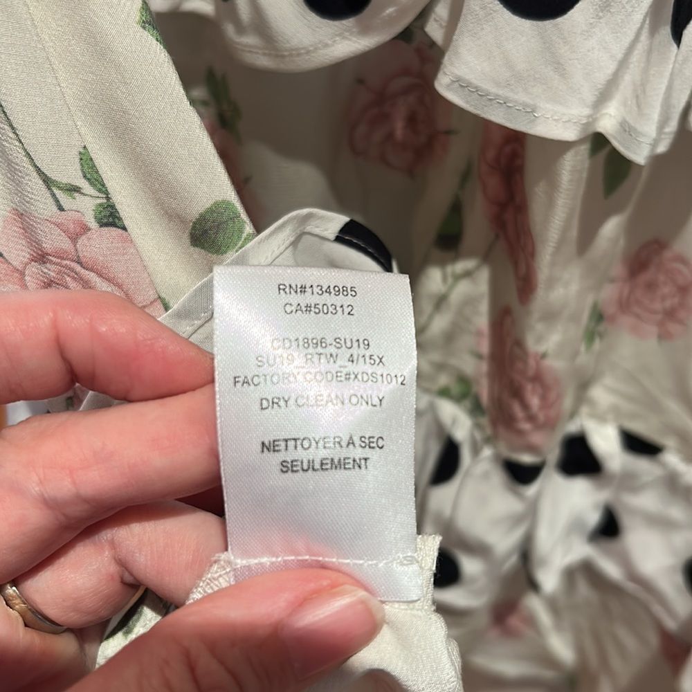 FOR LOVE & LEMONS Butterscotch Tiered Mini Dress In Floral Polka Print m - Picture 14 of 14